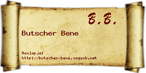 Butscher Bene névjegykártya